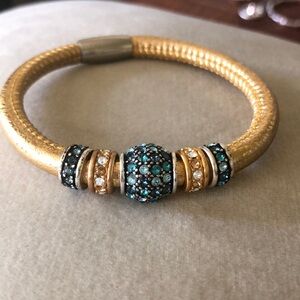 Brighton gold and teal stones bracelet